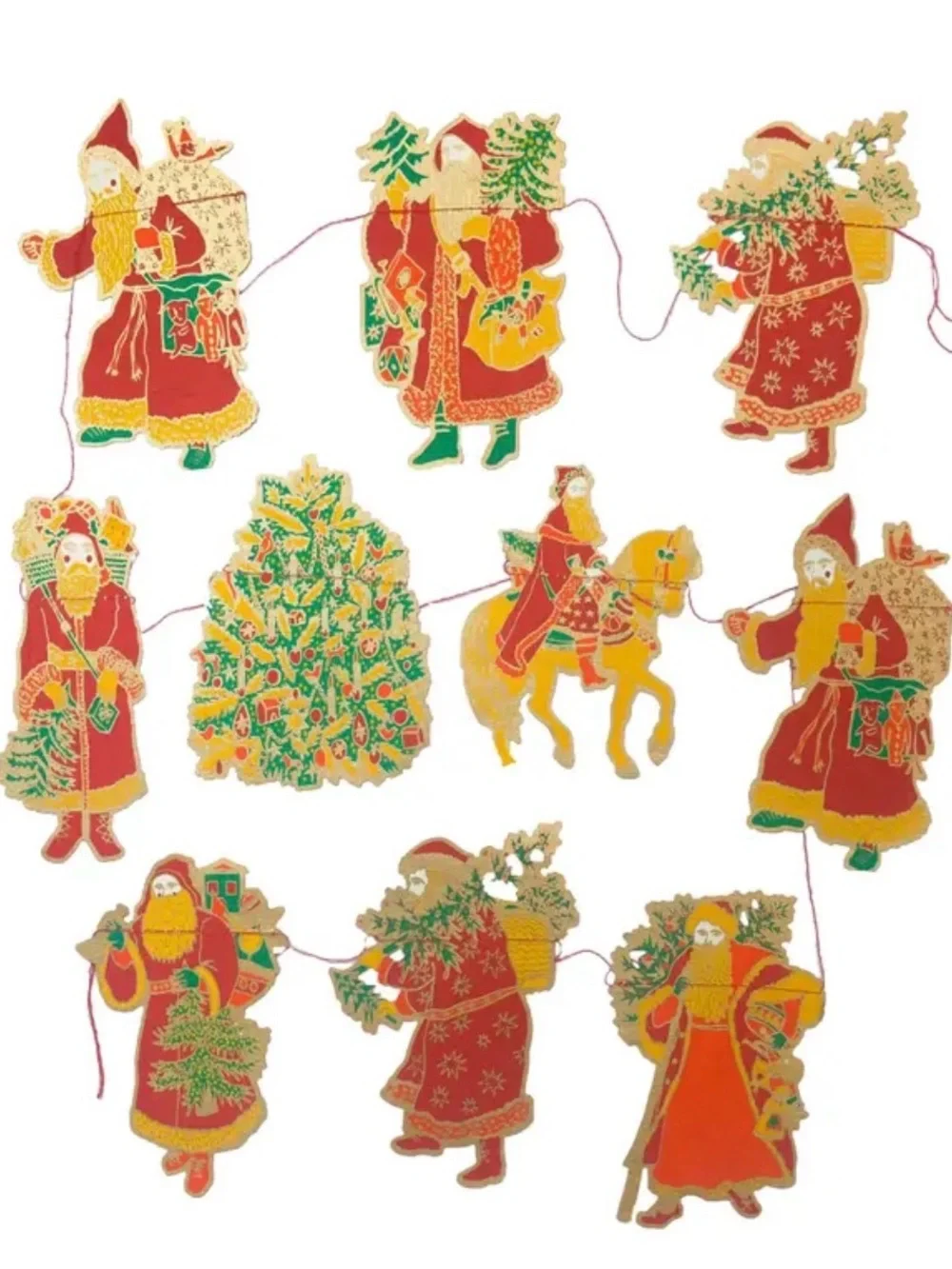 NWT East End Press Christmas Paper Garland No. 47 Handmade 3 Meter Holiday Decor
